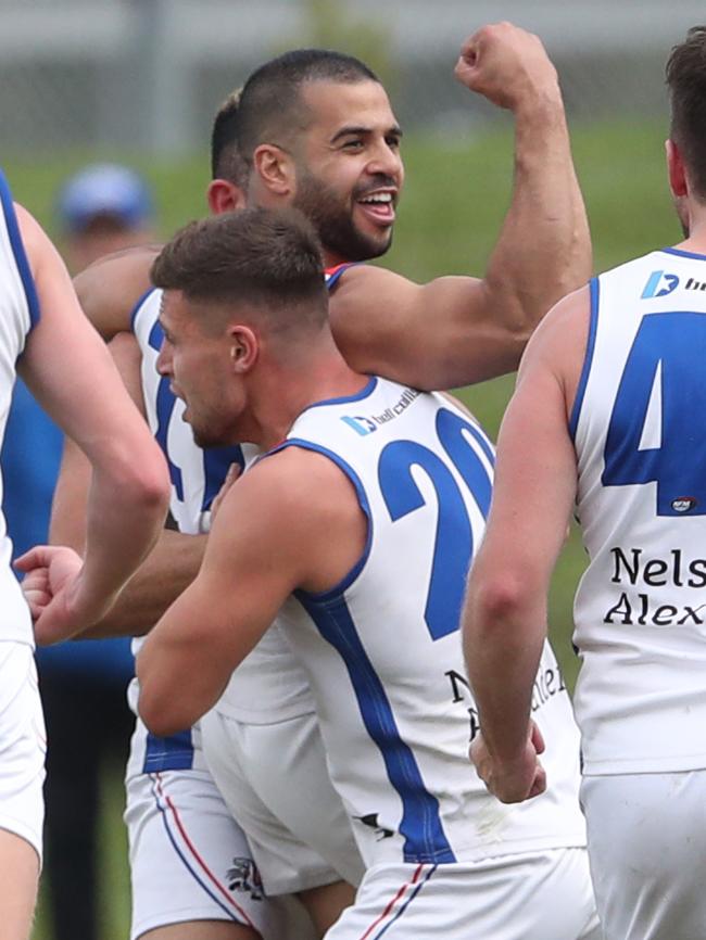 Ahmed Saad celebrates a goal for West Preston-Lakeside. Picture: David Crosling