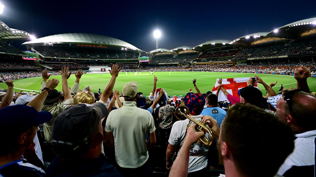 Spectators in the crowd enjoy the atmosphere at Adelaide Oval. Photo by Quinn Rooney/Getty Images