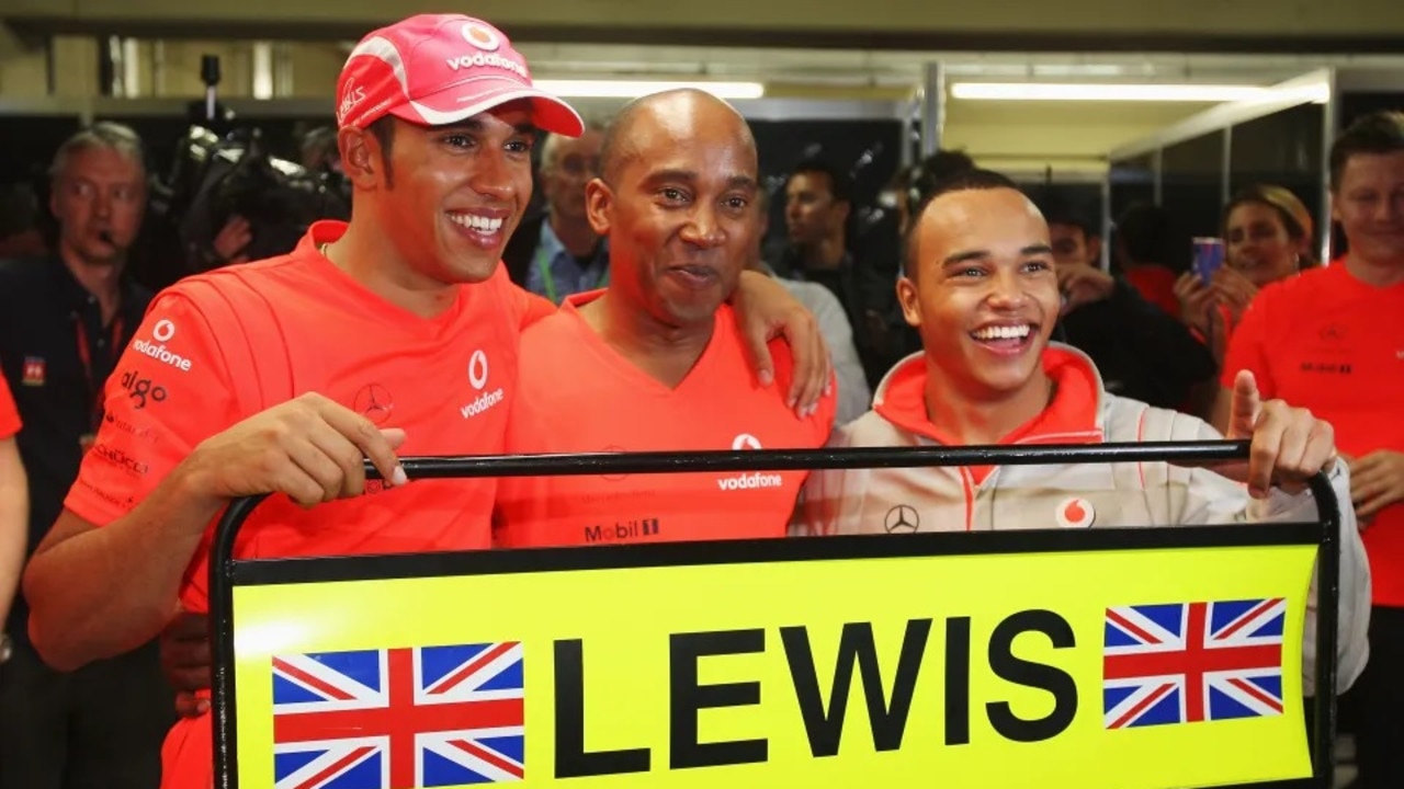 Lewis Hamilton, his father and Nicolas