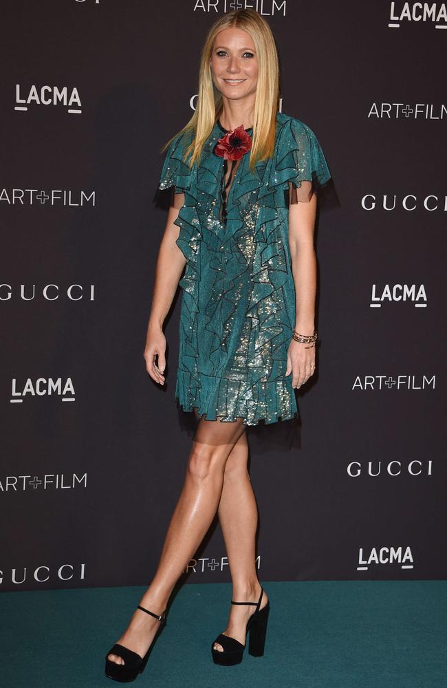 Actress Gwyneth Paltrow attends LACMA 2015 Art+Film Gala Honoring James Turrell and Alejandro G Iñárritu, Presented by Gucci at LACMA on November 7, 2015 in Los Angeles. Picture: AFP