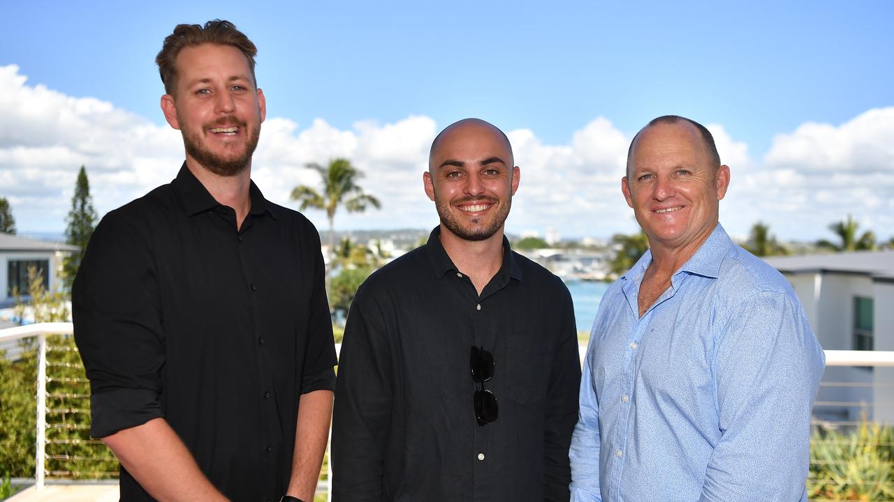 Elite Lifestyle Properties owner Jordan Lund, left, Brooke Walters and Kerrod Walters. Photo: Patrick Woods.