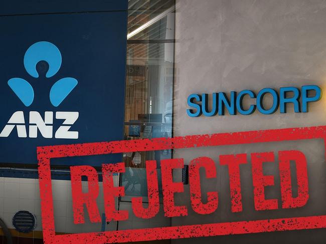 The ACCC has rejected a $4.9bn merger between ANZ and Suncorp Bank.