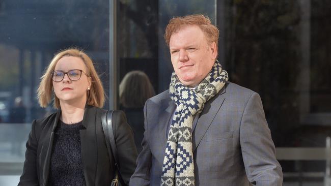 ATO whistleblower Richard Boyle with his partner outside the Supreme Court after the case against him was dropped. Picture: Brenton Edwards/NCA NewsWire