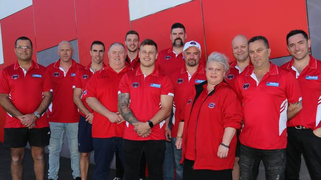 New Lalor coach Gary Cutler pictured with club officials, committee members and players.