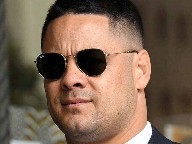 SYDNEY, AUSTRALIA - NewsWire Photos MARCH, 17, 2021: Jarryd Hayne is seen arriving at Downing Centre Courts, in Sydney. Former NRL player Jarryd Hayne's retrial over claims he raped a woman during a stopover at her house, is underway in Sydney. Picture: NCA NewsWire/Bianca De Marchi