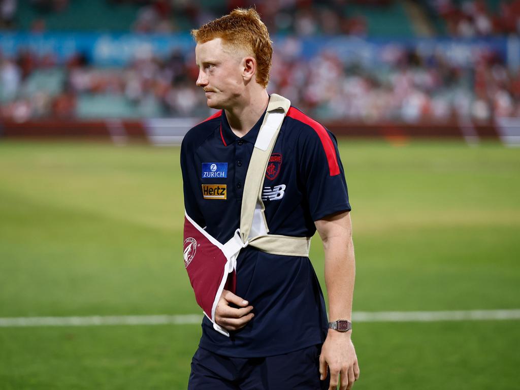 Jake Bowey is set for surgery. Picture: Michael Willson/AFL Photos via Getty Images