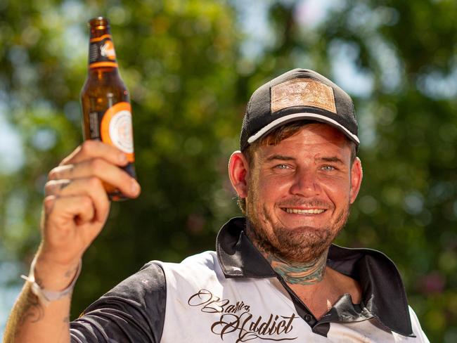 Jayden Stockbridge spent the night in ED after losing control of his boat and crashing, fending off crocs with his mid strength tinnies.Picture: Che Chorley