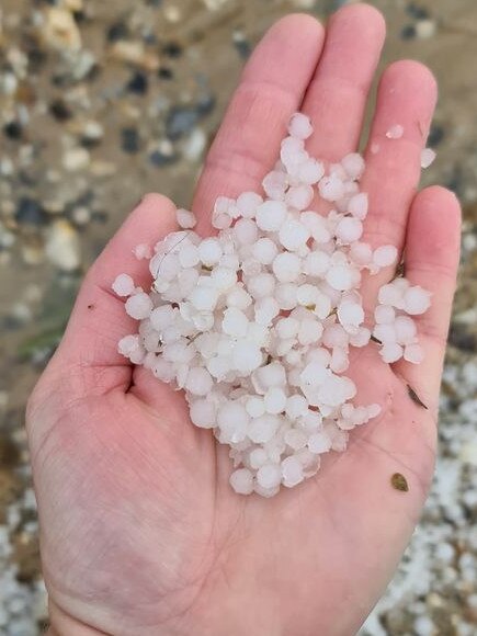 Hail in Nain, Barossa Valley. Picture: Charmaine Holland