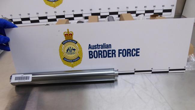 Australian Border Force seized firearm suppressors from a property in Humpty Doo. Picture: Supplied.