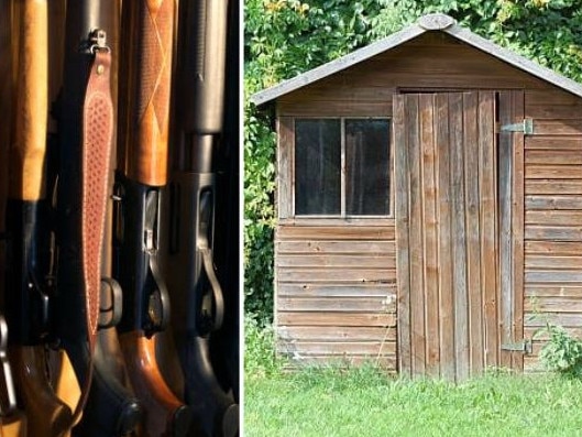 Police uncovered multiple modified guns inside Townsend's garden shed. Pictures: Generic, file