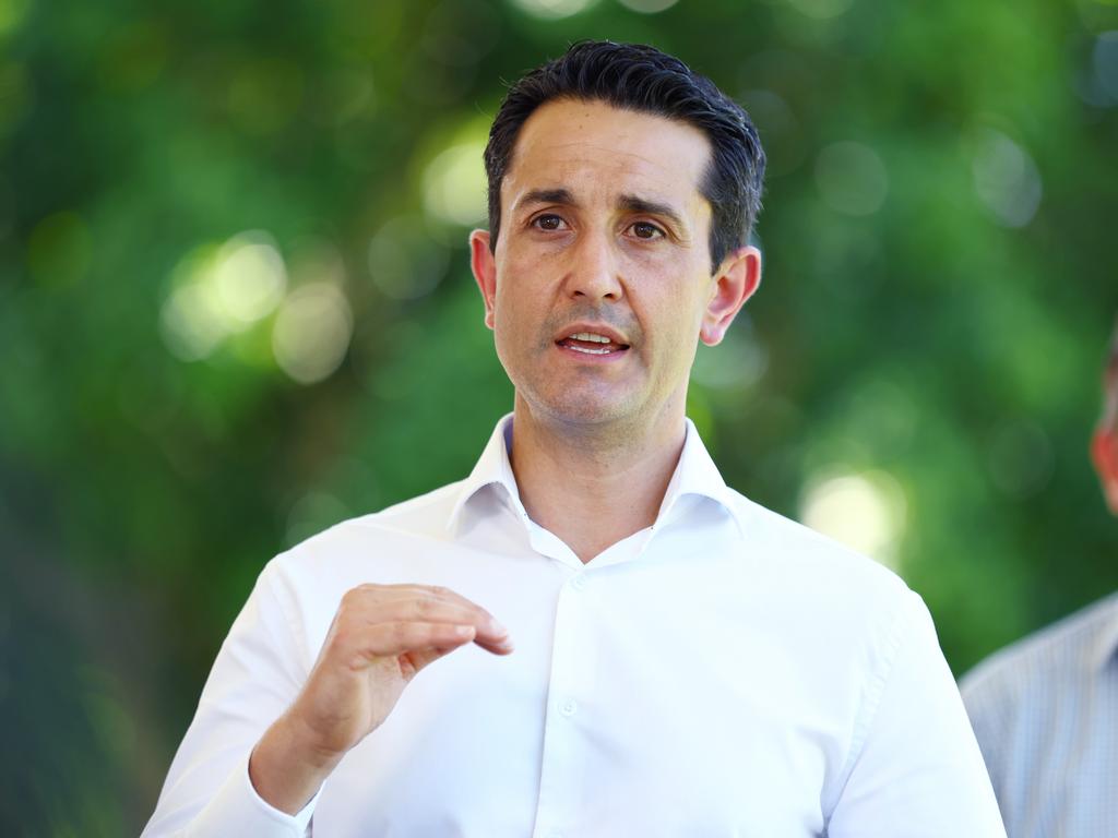 Leader of the opposition David Crisafulli talks to media. Picture Lachie Millard