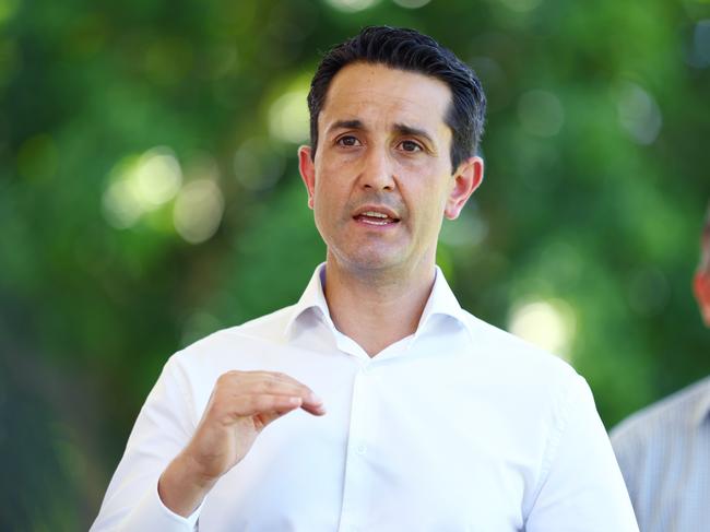 Leader of the opposition David Crisafulli talks to media. Picture Lachie Millard
