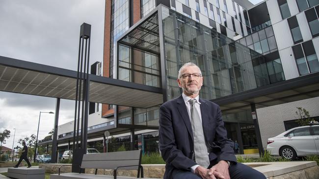 Northern Beaches Hospital interim Medical Director Simon Woods outside the hospital at Frenchs Forest. Picture: Troy Snook.