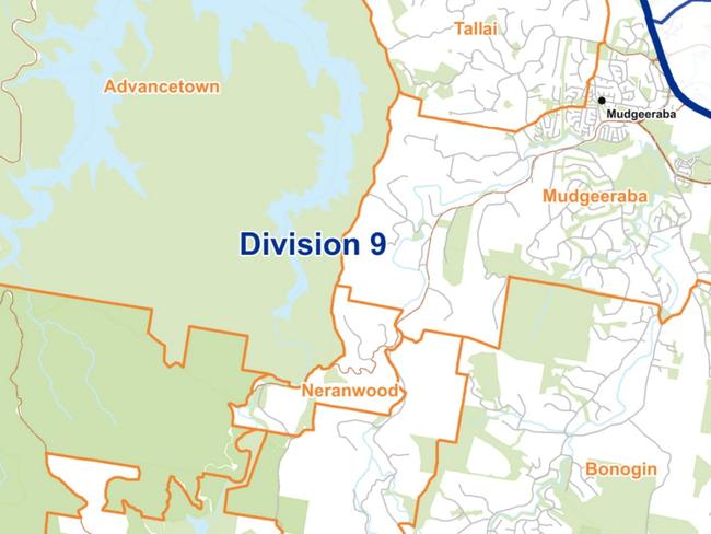 Gold Coast Division 9 Electoral Commission map 2020. Photo: ECQ