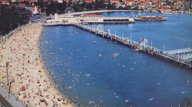 The old Manly harbour pool and boardwalk along West Esplanade, in Manly Cove. Picture: Northern Beaches Library