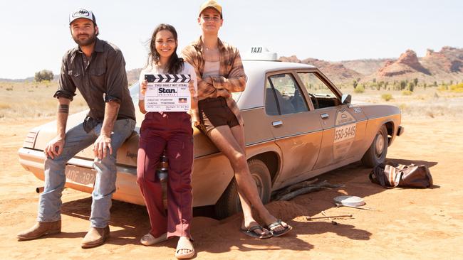 Dylan River, Sherry-Lee Watson and Will McDonald in a promo shot for the Stan Original series Thou Shalt Not Steal. Picture: SAFC