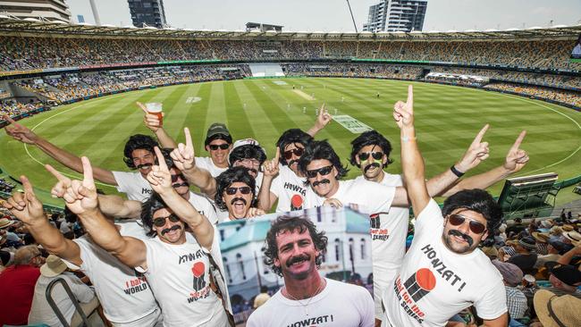 'The Lillees' making the most of the great conditions on Day 1 of the test match between Australia and Pakistan at the Gabba. Photo Lachie Millard