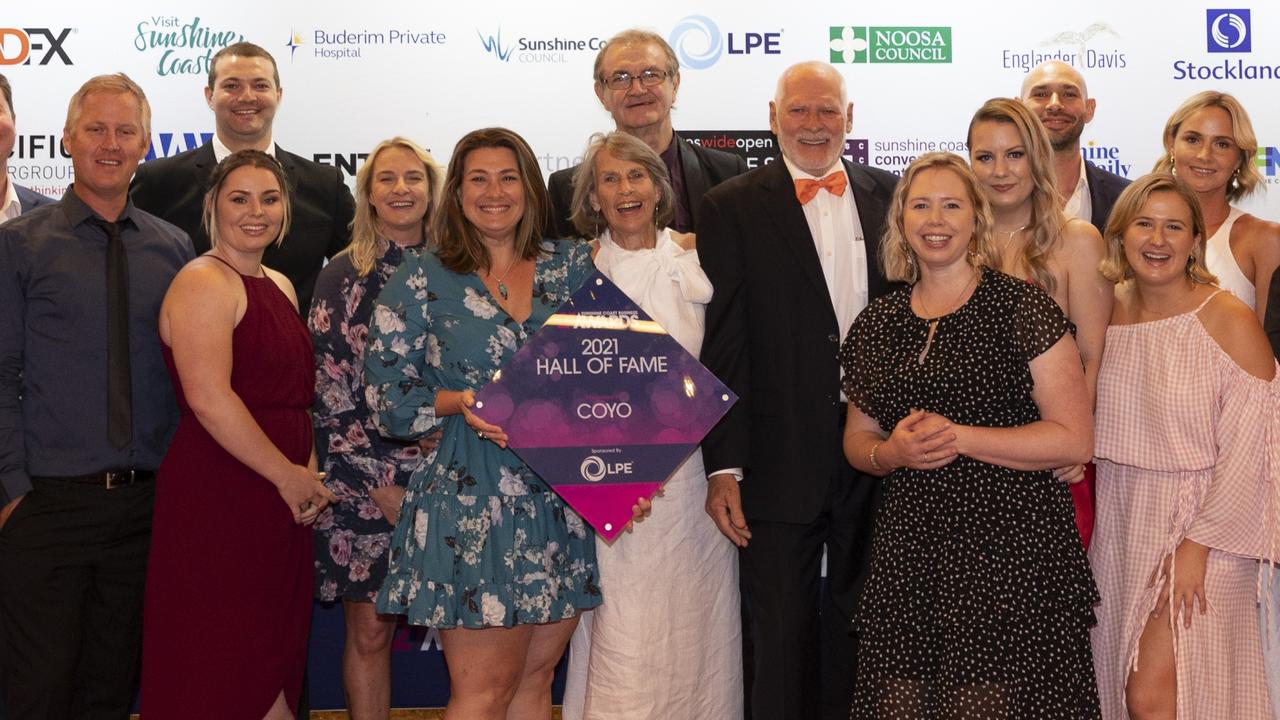 Hall of Fame inductees COYO at the 2021 Sunshine Coast Business Awards at the Novotel, Twin Waters, on November 13. Picture: Barry Alsop