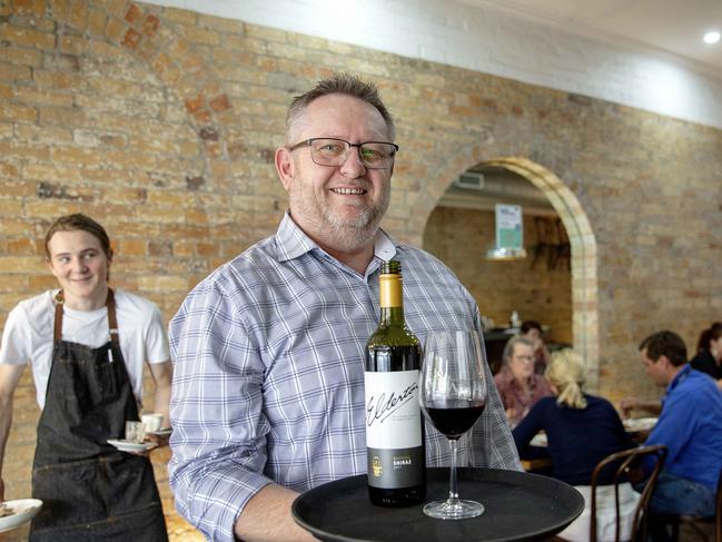 Andrew Watson from The Pearl cafe in Woolloongabba. Local restaurants and businesses excited by the prospect of increased business after it was announced the Gabba would host the AFL grand final. Thursday September 2020. (Image Sarah Marshall)