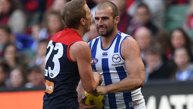 Ben Cunnington can accept a $1000 fine for his gut punch on Bernie Vince. Picture: AAP