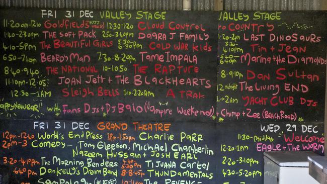 A schedule from the last festival held on site at Lorne.