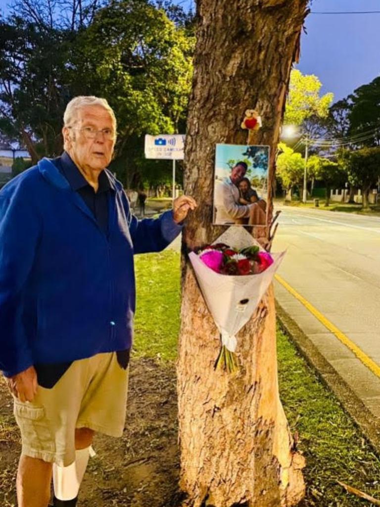 Charlotte’s grandfather, Bill, pictured at the memorial site.