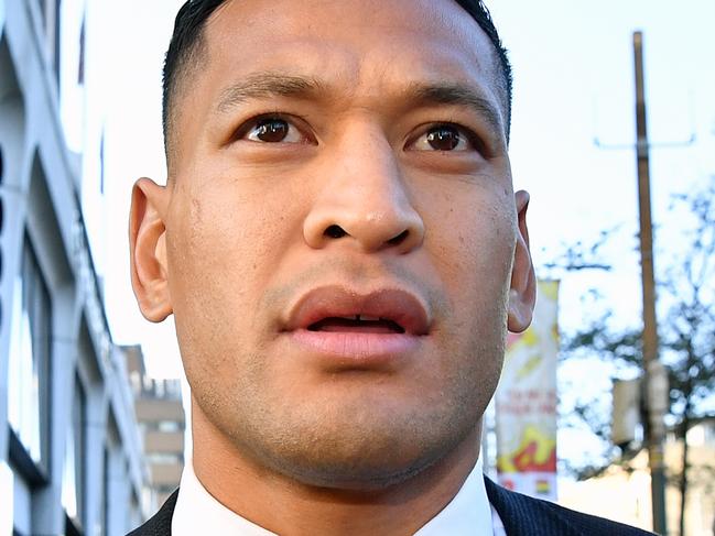 Israel Folau arrives for a conciliation hearing at the Fair Work Commission in Sydney, Friday, June 28, 2019. (AAP Image/Joel Carrett) NO ARCHIVING