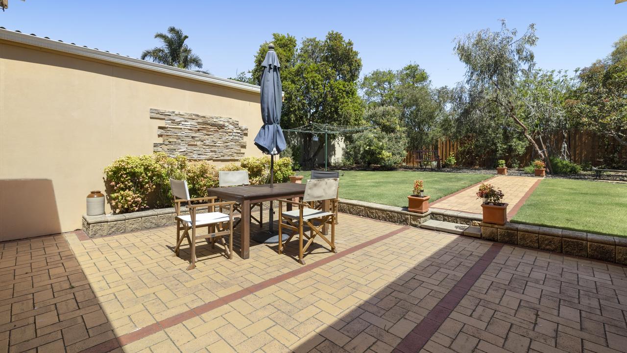 The paved area perfect for entertaining.