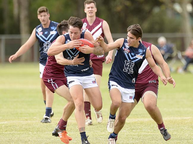 Edwardstown, pictured in action this season, was the last club to leave the Southern Football league for the amateur ranks. Picture: Bianca De Marchi