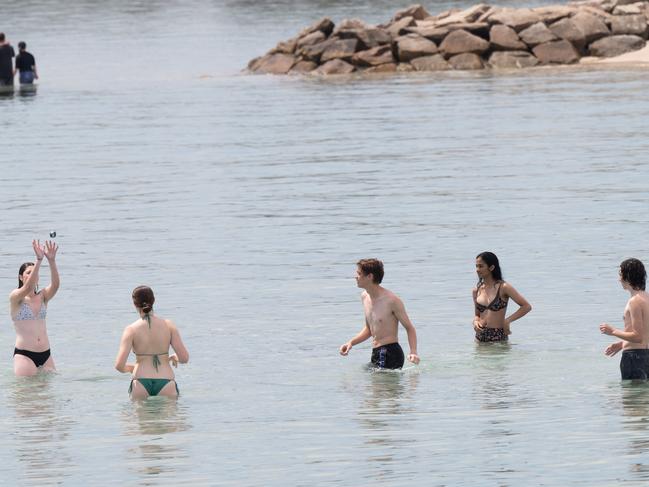 Teens cool off at Rye. Picture: Tony Gough