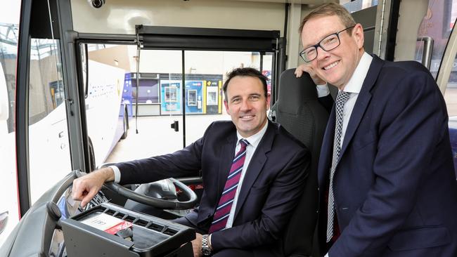 SeaLink chief executive Clint Feuerherdt with SeaLink chair Jeff Ellison. Picture supplied by SeaLink.