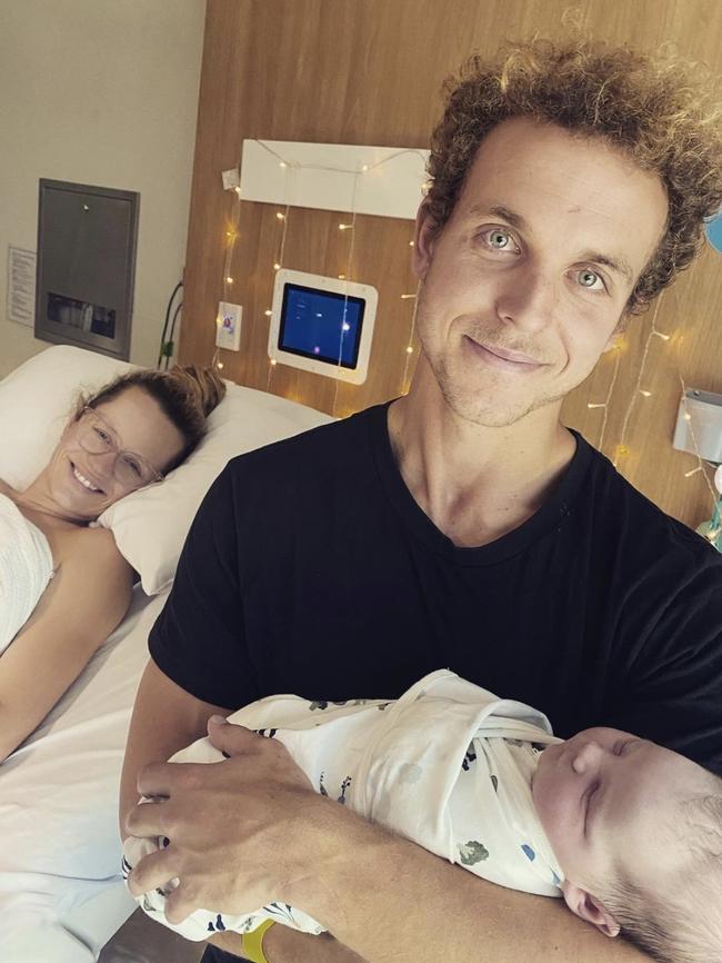 Mitch and Emily welcome William John Wallis to the world. Picture: Instagram