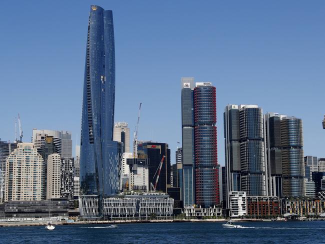 The completed Crown Tower at Barangaroo, Sydney, Thursday, 21 January, 2021. Picture: Nikki Short