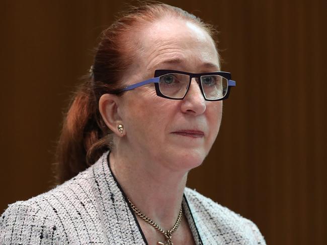 Australian Human Rights Commission President, Professor Rosalind Croucher appearing at a Senate Estimates hearing at Parliament House in Canberra. Picture Kym Smith