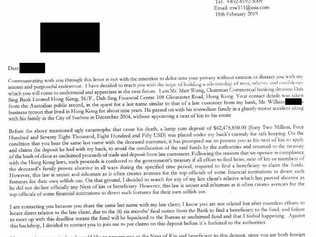 SCAM: A letter a Maclean man received in the mail, claiming he could stand to inherit $62 million from a business tycoon who shared the same surname. Picture: Jarrard Potter