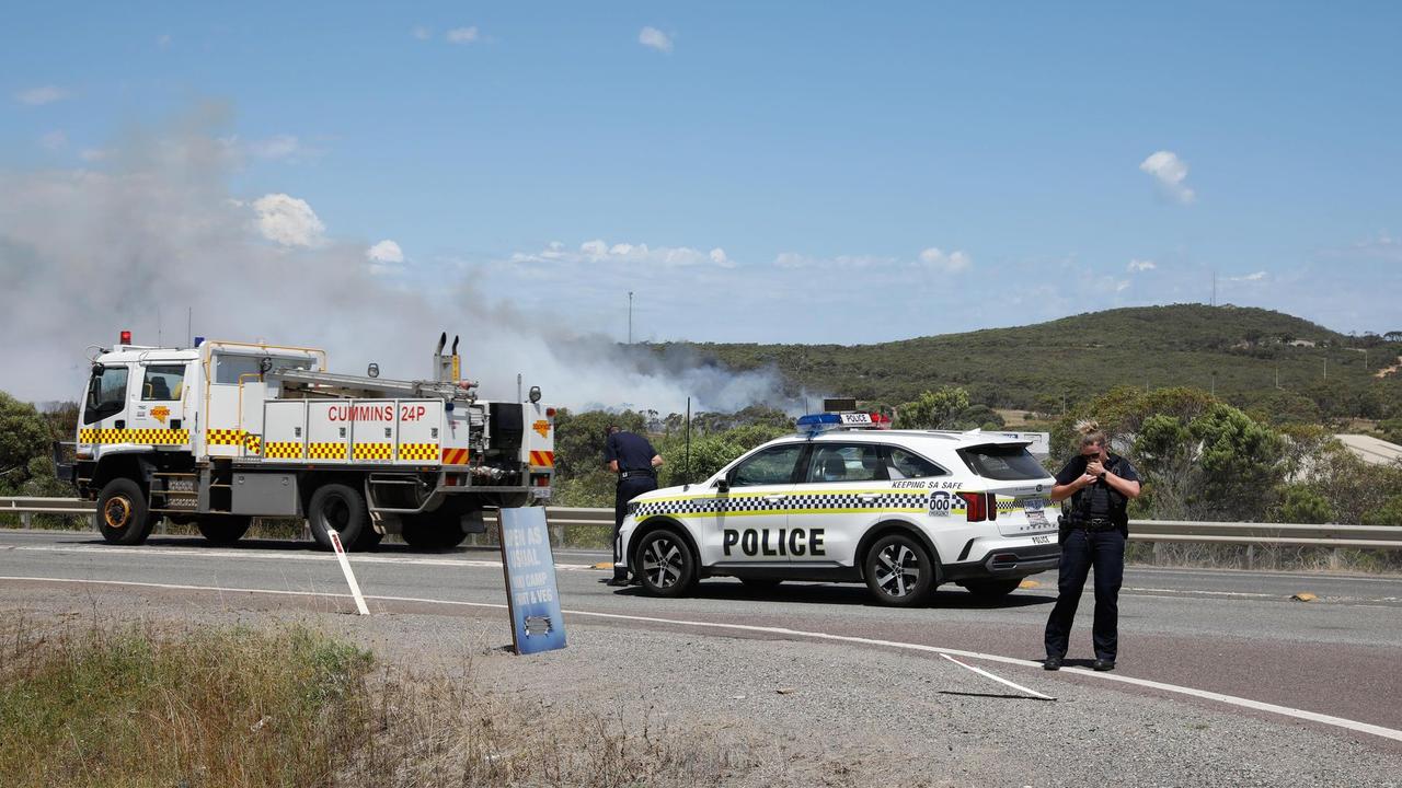 Polic and CFS on the scene. Picture: Robert Lang