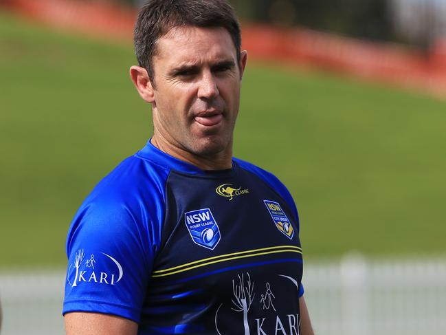 VB Country Origin and KARI City Origin sides have their Captain's run at Scully Park, Tamworth ahead of the match on Sunday afternoon. City coach Brad Fittler.  Picture: Toby Zerna