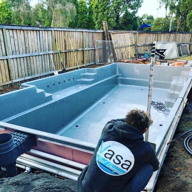 A backyard pool being installed. Picture: Instagram