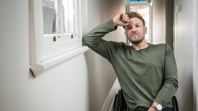 Dylan Alcott at home. Picture: Eugene Hyland