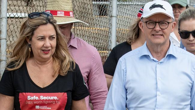 With Queensland Premier Annastacia Palaszczuk. Picture: Brad Fleet