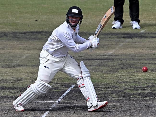 VSDCA: Box Hill bat Bradley on the front foot. Picture: Andy Brownbill