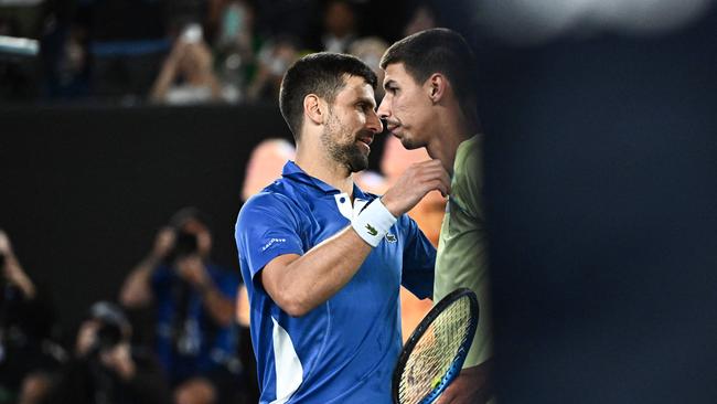 Popyrin did everything he could against Djokovic. Photo by Lillian SUWANRUMPHA / AFP