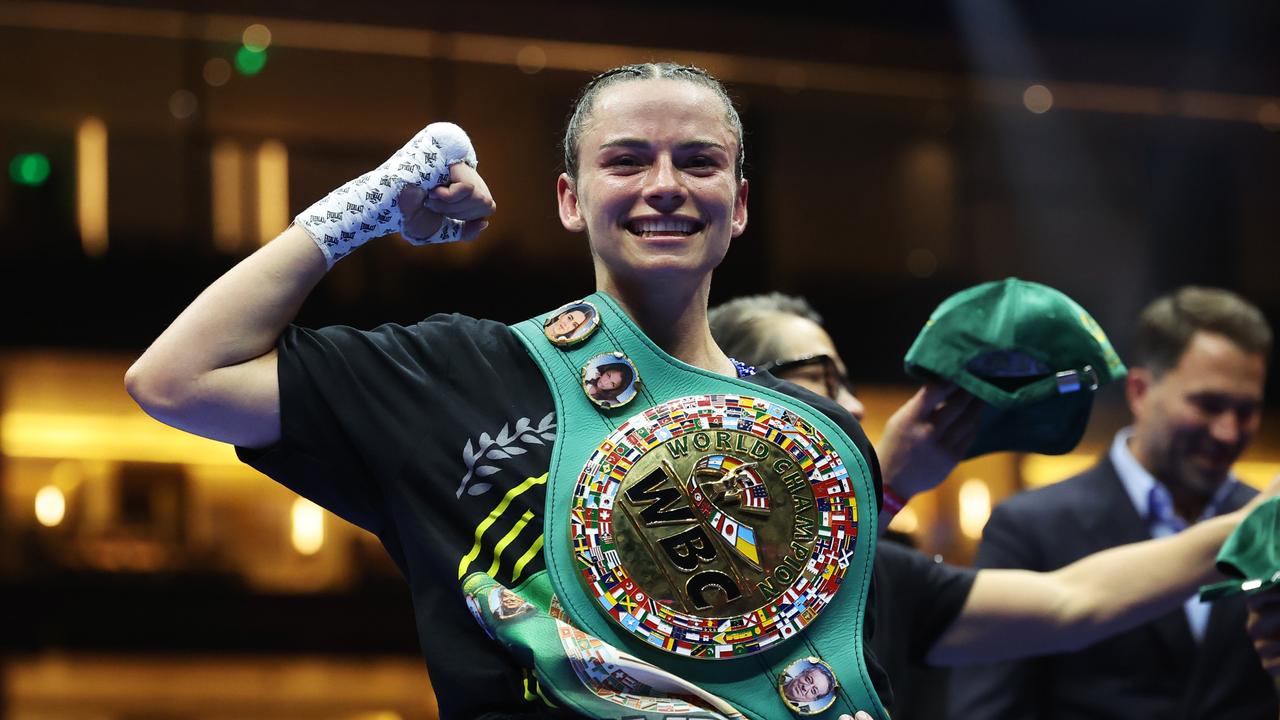 Skye Nicolson celebrates victory. Photo by Richard Pelham/Getty Images.