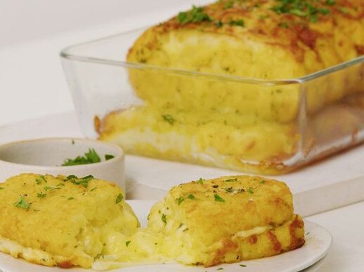 Use hash browns to make this delicious garlic 'bread'.