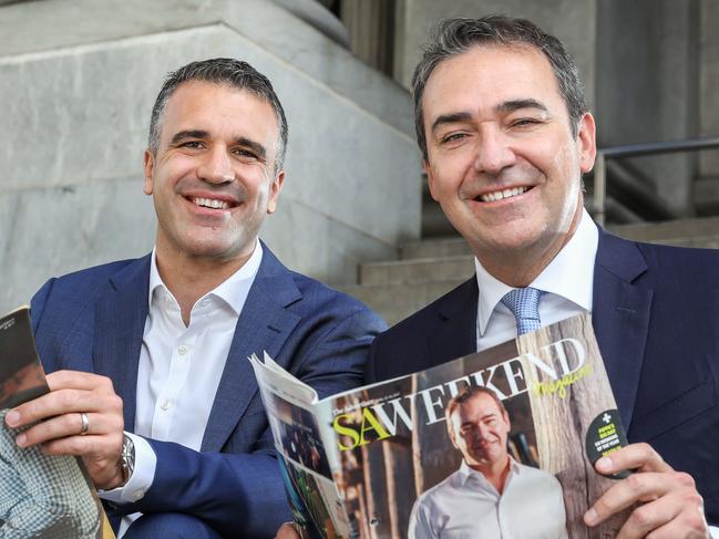 ADV NEWS Steven Marshall and Peter Malinauskas Promo . Feb 8 2019 AAP Image/Russell Millard) NO ARCHIVING