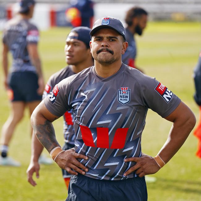 Latrell Mitchell comes into Origin on the back of a calf injury. Picture: Sam Ruttyn