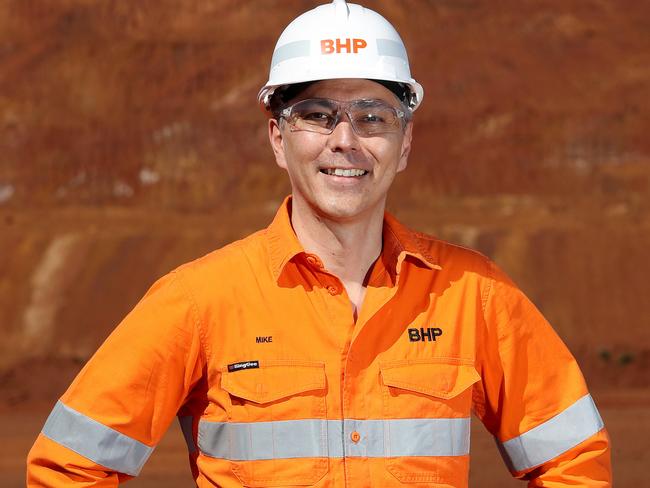 25/07/2018Mike Henry Pres Operations Min Australia  at Future Site of South Flank Mine.The SOD turning event at the South Flank mine site in the Pilbara .Pic Colin Murty The Australian