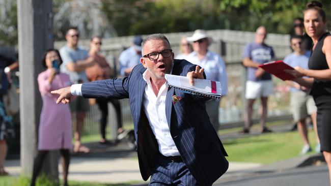 Daniel Hayes in action at a Belmont auction. Picture: Peter Ristevski