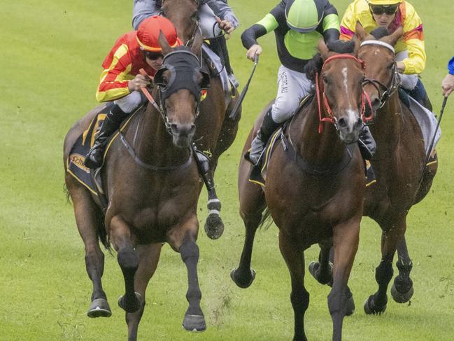 SYDNEY, AUSTRALIA - DECEMBER 26: Brock Ryan on Parry Sound wins race 7 the Schweppes Summer Cup during Sydney Racing at Royal Randwick Racecourse on December 26, 2021 in Sydney, Australia. (Photo by Jenny Evans/Getty Images)