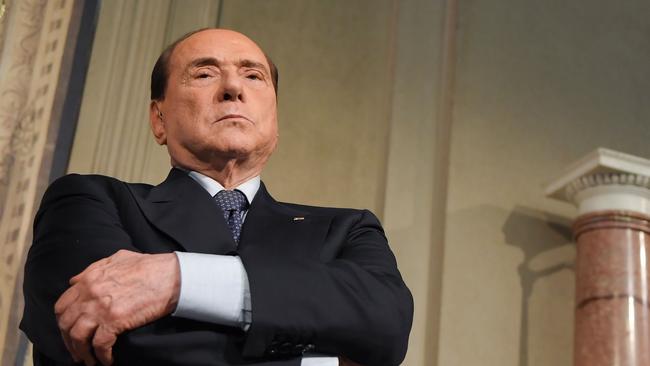 Italian former prime minister Silvio Berlusconi has been placed in an isolation ward at a Milan hospital. Picture: AFP.